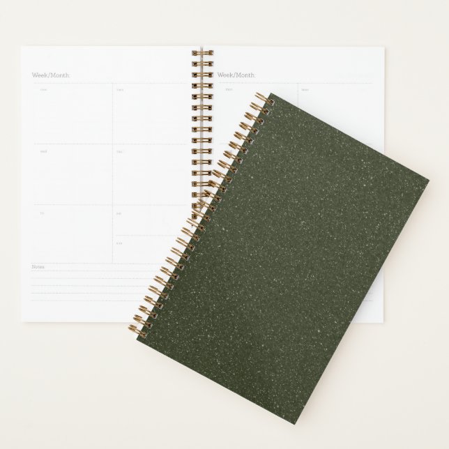 Agenda Planeador Personalizado Verde de Moss Específico (Exibição)