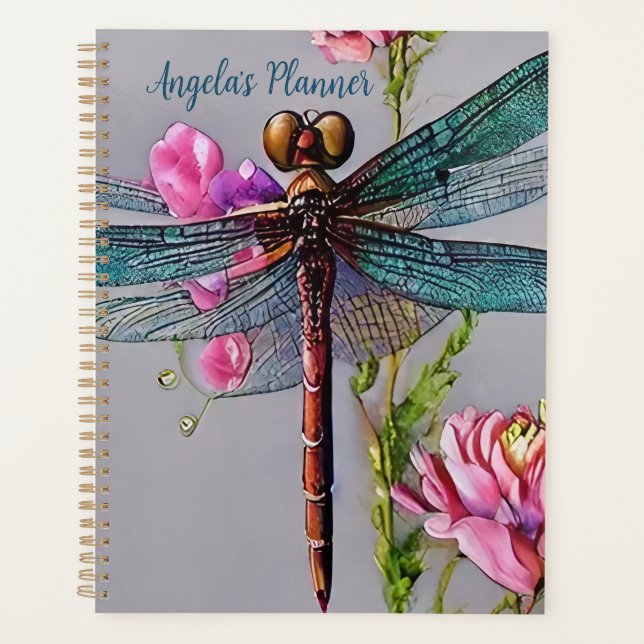 Agenda Planeador Personalizar Dragonfly Blue Wing (Frente)