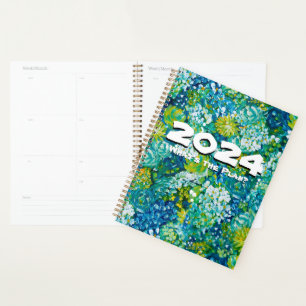 Agenda Planeador Personalizável Floral Azul Jubilante e V