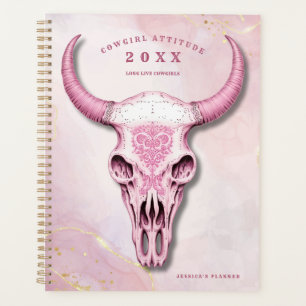Agenda Planeador Pessoal do Caveira Rosa e Dourada