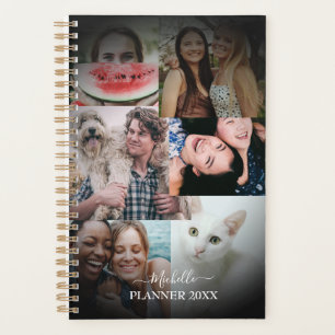 Agenda Planeador Preto de Fotografia Moderno Monograma 6