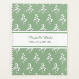 Agenda Planeador Semanal de Flor Branca de Watercolor