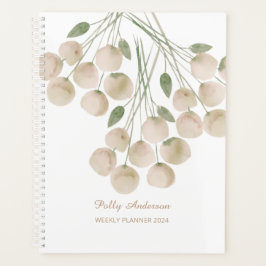 Agenda Planeador Semanal de Florais Cor-de-Água Rosa Páli