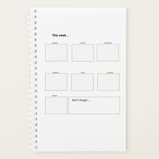 Agenda Planeador semanal Imprimível para fazer lista (Frente)