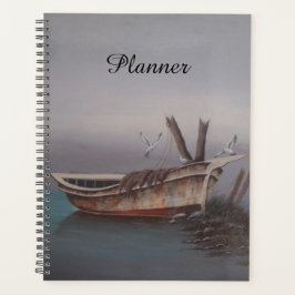 Agenda Planeador Skiff Antigo em Wooden