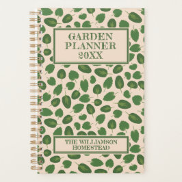 Agenda Planeamento do Jardim Boho Natureza Russo Verde Pe