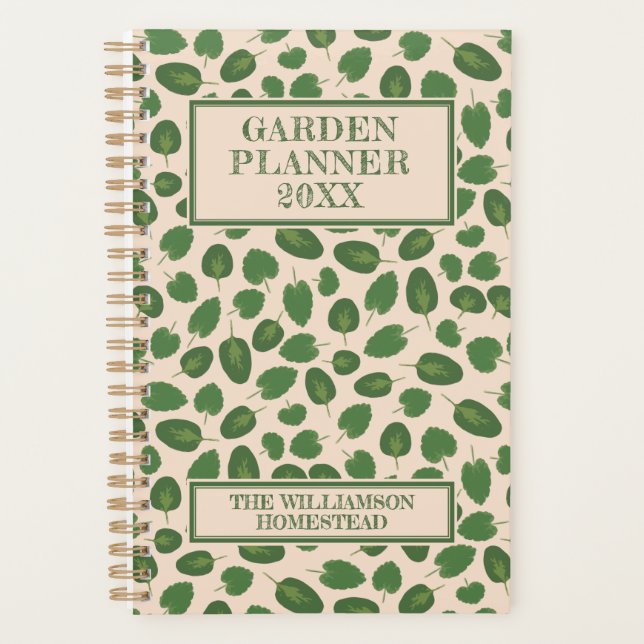 Agenda Planeamento do Jardim Boho Natureza Russo Verde Pe (Frente)