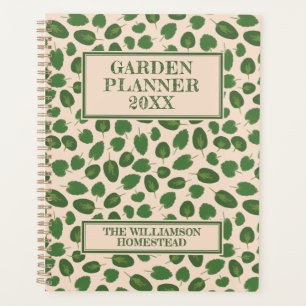 Agenda Planeamento do Jardim Boho Natureza Russo Verde Ta