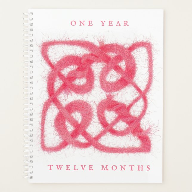 Agenda Planejador/Calendário do ROSA CELTIC KNOT 8.5x11 (Frente)