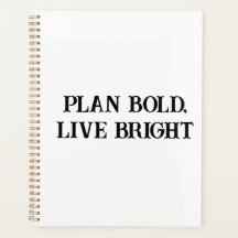 Planejar Bold Live Bright Motivational Women's Pla