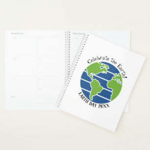 Agenda Planeta de Mapa Verde Azul do Dia da Terra