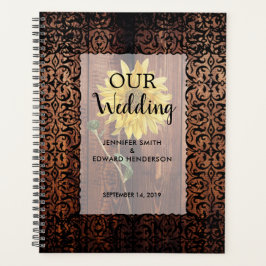 Agenda Planificador de casamento russo vintage da madeira