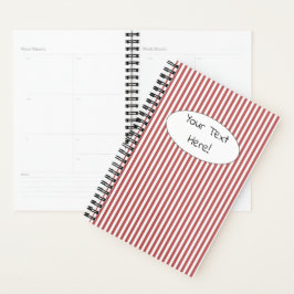 Agenda Planner (14 x 21,6 cm) - Burgundy Stripe Pattern