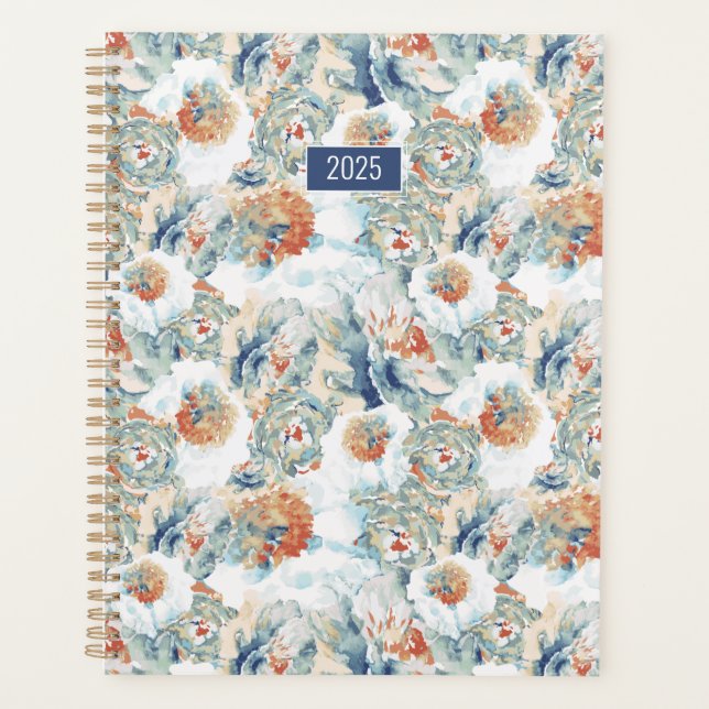 Agenda Planner 2025 Belos Abstrato Flores (Frente)