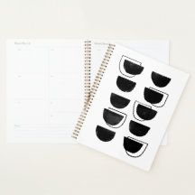 Planner abstrato preto e branco