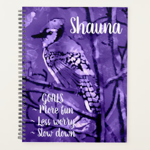 Agenda Planner Blue Jay Personalizado sem Objetivos Roxo