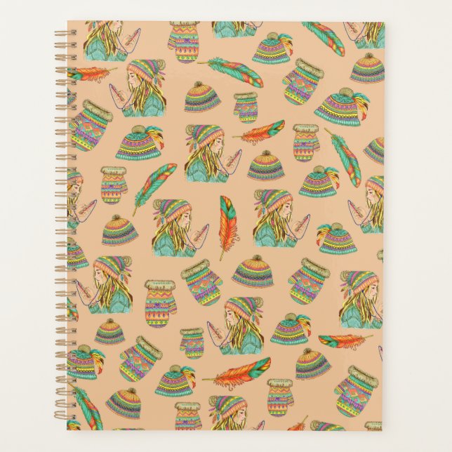 Agenda Planner Boho Hat Girl (Frente)
