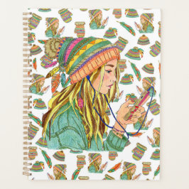 Agenda Planner Boho Hat Girl