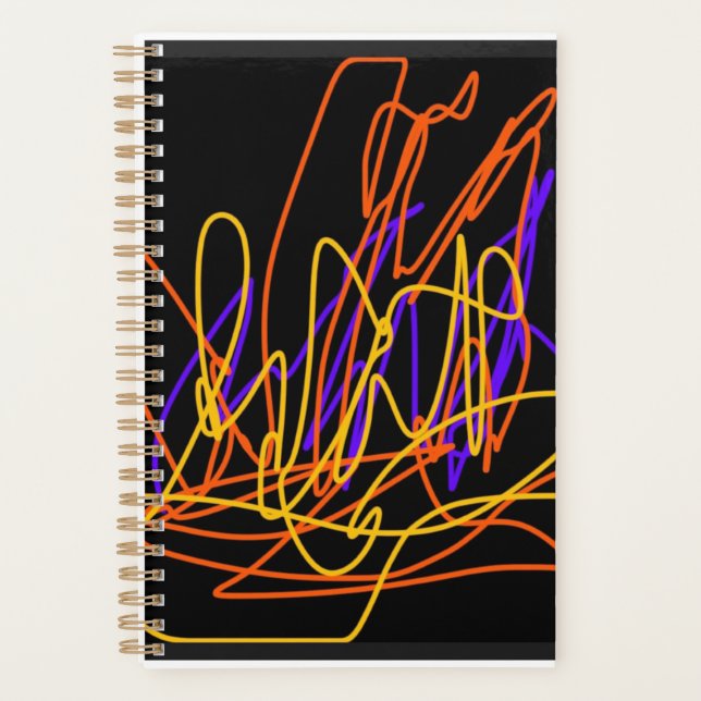 Agenda Planner com bela abstrato de neon colorida (Frente)