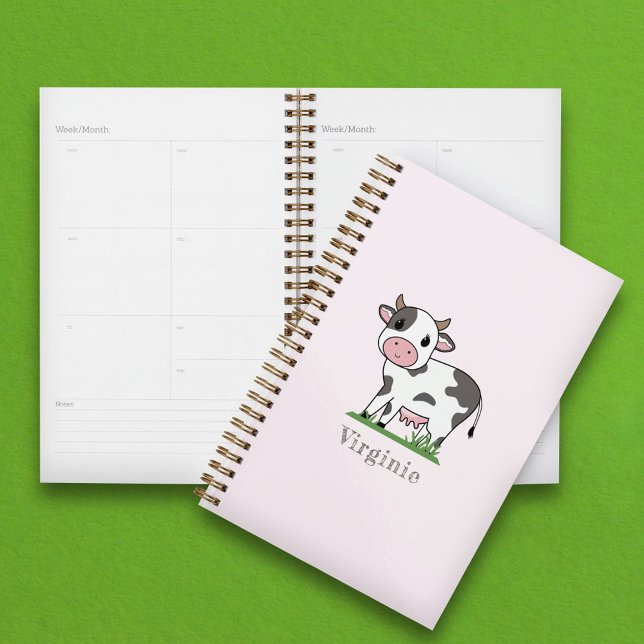 Agenda Planner Cor-de-rosa-Vaca (Cute Cow Pink Planner)