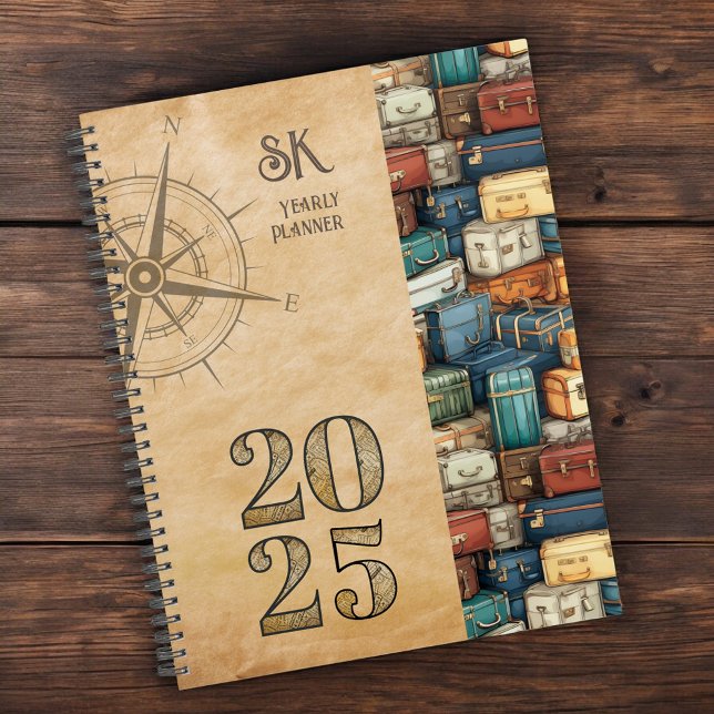 Agenda Planner da espiral de Viagem de bagagem (Criador carregado)