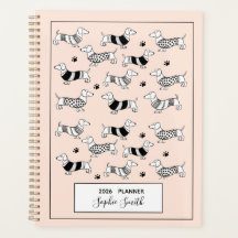 Planner Dachshund ilustrou amantes de cães 2025