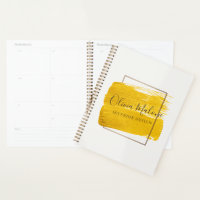 Planner de abertura de tinta Dourada com moldura m