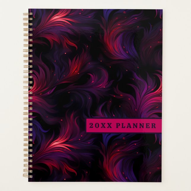 Agenda Planner de Abstrato púrpura e rosa (Frente)