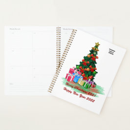 Agenda Planner de Árvore Natal (Branco)