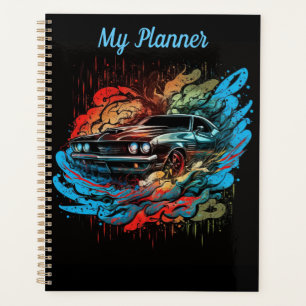 Agenda Planner de carro, com placa colorida, 8,5 pol x 11