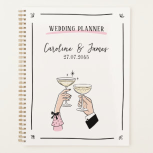 Agenda Planner de Casamento de Brinde de Champanhe