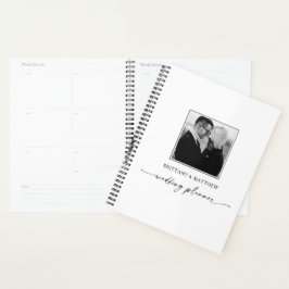 Agenda Planner de Casamento de Fotos em Branco Preto para