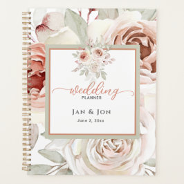 Agenda Planner de Casamento de Rosa Romântico Suave