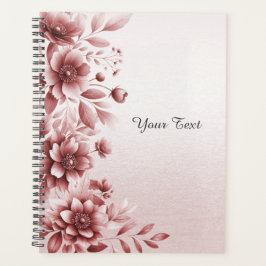 Agenda Planner de Casamento Floral Dusty Rosa