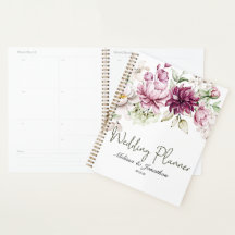Planner de Casamento Floral Rosa Burgundy