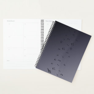 Agenda Planner de Cinzas Musical Notes