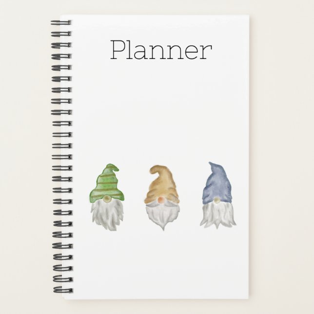 Agenda Planner de Cobrir Suave Espiral dos Três Gnomos 5, (Frente)
