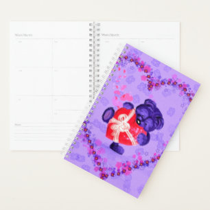 Agenda Planner de Coração de Urso Cortês