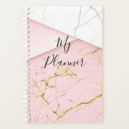 Agenda Planner de design de Marble Elegante Rosa