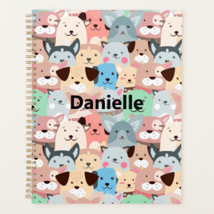Agenda Planner de Design de muitos cães coloridos