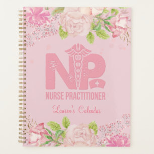 Agenda Planner de Diário Floral Personalizado Rosa Enferm