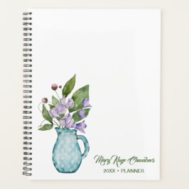 Agenda Planner de Flores de Ervilha Púrpura e Doce