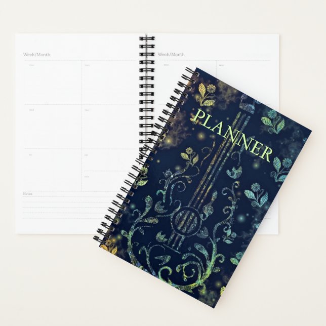 Agenda Planner de Flores de Violão (Exibição)