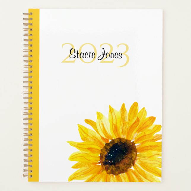 Agenda Planner de girassol personalizado (Frente)