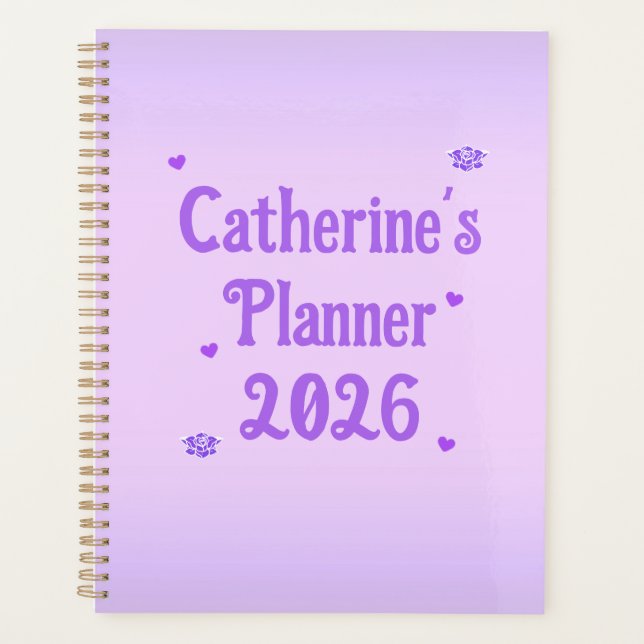 Agenda Planner de Lavanda Rosa de Catherine 2026 (Frente)