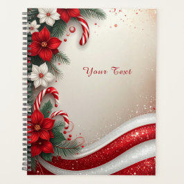 Agenda Planner de Natal Floral Candy Canes