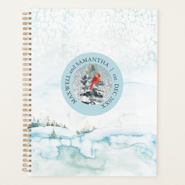 Agenda Planner de Natal Watercolor Winter Wonderland (Frente)