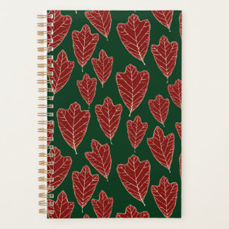 Agenda Planner de Padrão de Folhas de Inverno