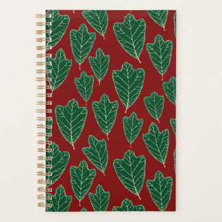 Agenda Planner de Padrão de Folhas de Inverno