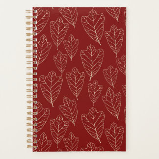 Agenda Planner de Padrão de Folhas de Inverno